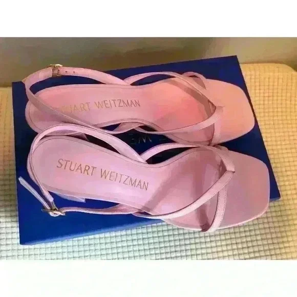 Stuart Weitzman Women's Oasis Slingback Sandal Pump in Pink Blossom Size 9.5 - Picture 12 of 13